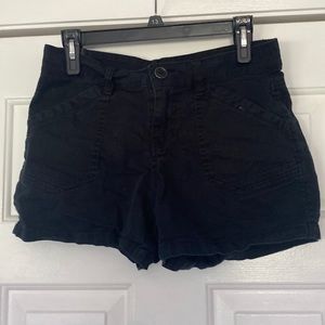 Black jean shorts